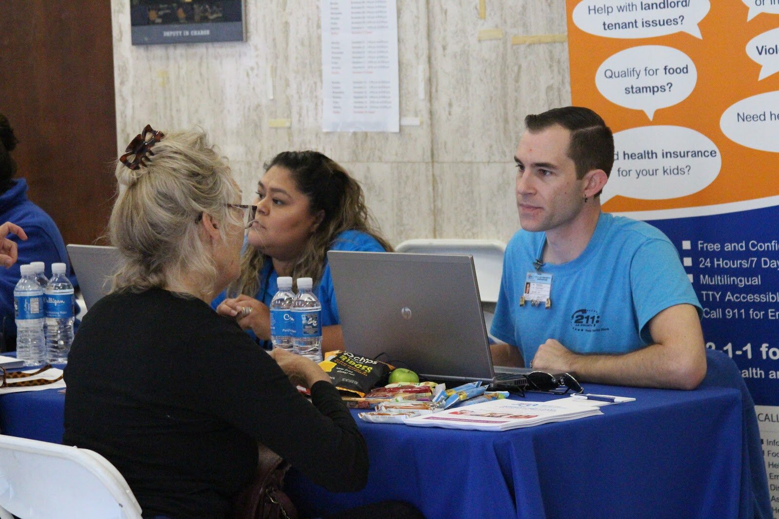 woolsey fire survivor talking with care coordinator Disaster Recovery Center