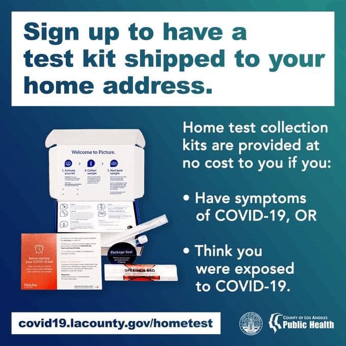 County of Los Angeles Home Test Collection Program Flyer
