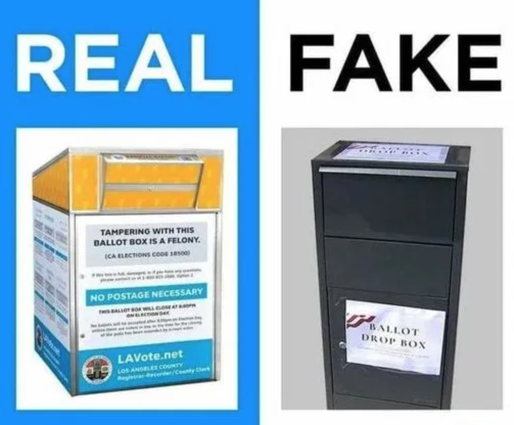 Official Ballot Box vs Fake Ballot Box