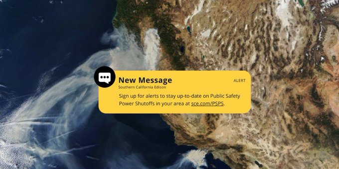 Southern CA Edison PSPS Alert Message