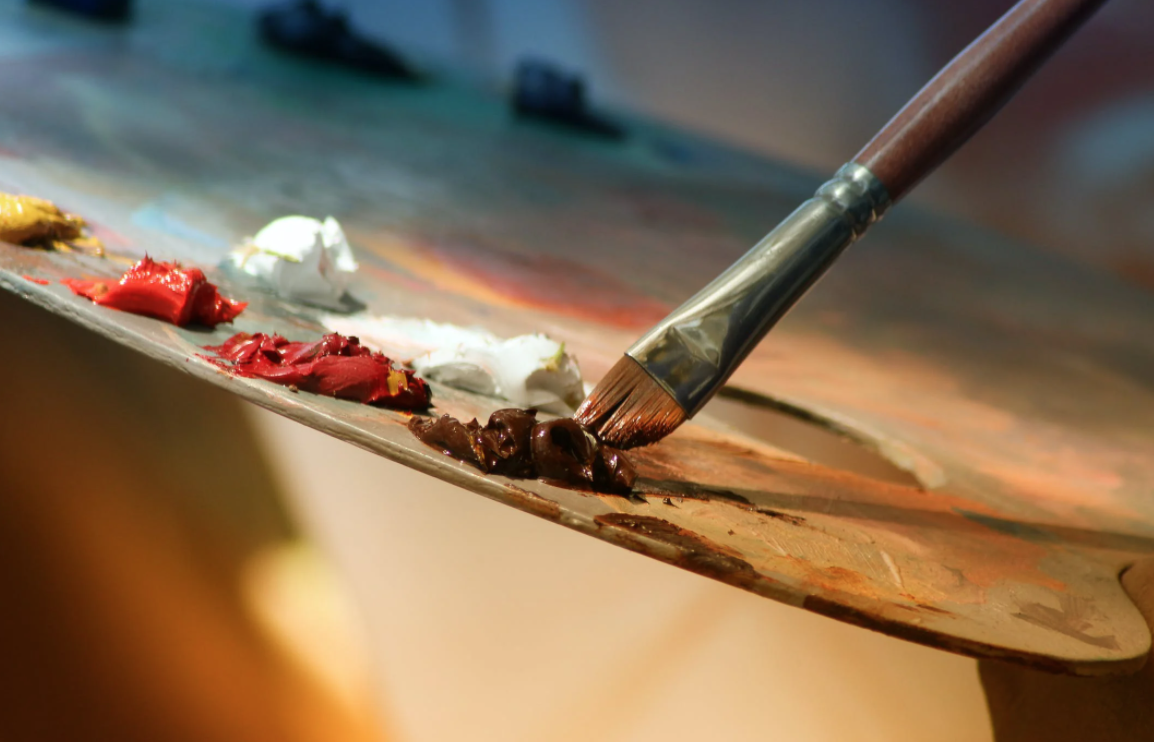 Artist Paint Pallet with Paint Brush 