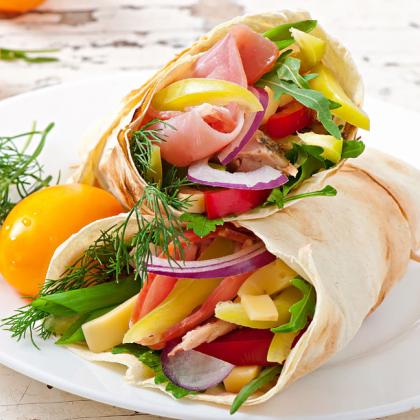 turkey wrap with vegetables