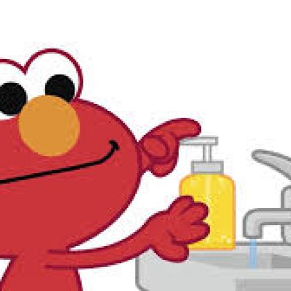 Elmo washing hands