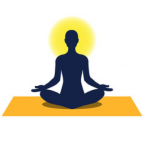 Individual Meditating on Yoga Mat Icon 