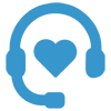 Blue Headset With Heart in Center